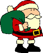 Cartoon santa with sack